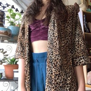 Velour Cheetah Print Kimono/Robe